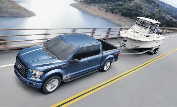  ??  ?? The 2017 two-wheel-drive Ford F-150 will boast fuel economy ratings one mile per gallon lower than the 2016 model.