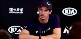  ?? FE ?? Andy Murray, durante la emotiva conferenci­a para anunciar su posible retiro del tenis.