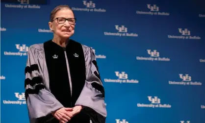  ??  ?? Ruth Bader Ginsburg receives an honorary degree at the Buffalo school of law on Monday. Photograph: Lindsay Dedario/Reuters