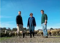  ??  ?? Quentin, left, John and Peter Withell from Brookside are sheep and mixed cropping farmers.