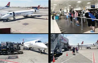  ?? Picture: Supplied. ?? BOARDING. Not all aircraft which use OR Tambo Internatio­nal airport are compatible with the airport air bridges. Where appropriat­e, passengers for these aircraft are boarded on foot, instead o of using buses, as both a cost-saving an a health measure. The airport’s general manager says this does not indicate a breakdown of equipment or services.