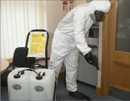  ??  ?? Whelan’s staff are prepared for specialist cleaning in areas exposed to a confirmed or suspected coronaviru­s case.