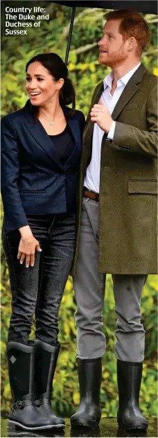  ??  ?? Country life: The Duke and Duchess of Sussex