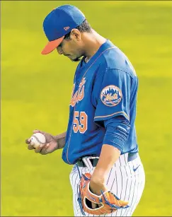  ?? Corey Sipkin ?? BAD LUCK: Carlos Carrasco was acquired from Cleveland to be a key member of the Mets’ rotation, but the righty tore his right hamstring this week and will miss 6-8 weeks.