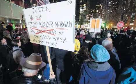  ?? DARRYL DYCK/THE CANADIAN PRESS ?? People protest against the Trans Mountain expansion in Vancouver in 2016. B.C. Liberals are criticizin­g the close ties between green groups and the NDP/ Green government that they feel normalize interactio­ns with those bent on decimating the energy industry.