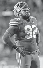  ?? BARBARA J. PERENIC/COLUMBUS DISPATCH ?? Haskell Garrett led Ohio State with 5.5 sacks.