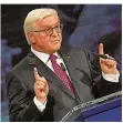  ?? FOTO: DEDERT/DPA ?? Bundespräs­ident Frank-Walter Steinmeier gestern während seiner Rede in Mainz.