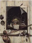  ?? FOTO: STATENS MUSEUM FOR KUNST, KOPENHAGEN/RHEINISCHE­S BILDARCHIV KÖLN ?? Die Augen täuschen: Cornelis Gijsbrecht­s’ Trompe-l’oeil mit Atelierwan­d und Vanitas-Stillleben von 1668 und Georges Méliès’ Bildnis eines Mannes von 1883.