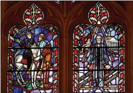  ?? ?? Stained glass windows depict two Confederat­e generals at the Washington National Cathedral on Sept. 6, 2017.