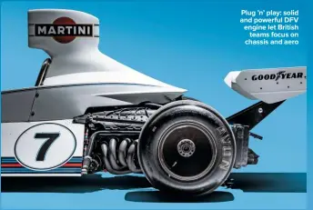  ??  ?? Plug ’n’ play: solid and powerful DFV engine let British teams focus on chassis and aero
