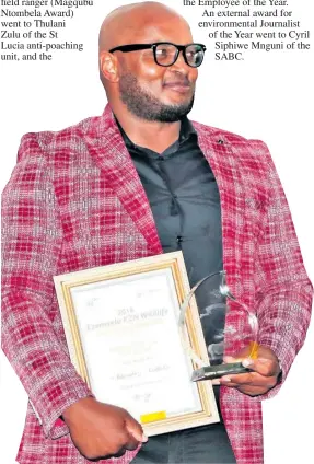 ??  ?? Scientific Services Award winner and Employee of the Year Skhumbuzo Kubheka