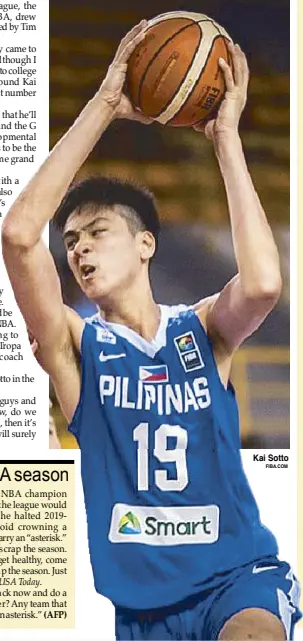  ??  ?? Kai Sotto FIBA.COM