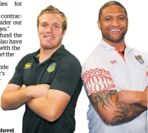  ??  ?? Jake Trbojevic and Manu Vatuvei