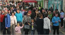  ??  ?? Crowds at last year’s Dingle Food Festival: Transition Towns Chorca Dhuibhne aim to make the festival waste-free in five years.