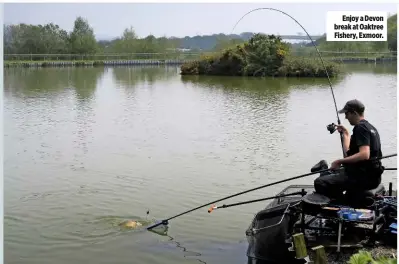  ??  ?? Enjoy a Devon break at Oaktree Fishery, Exmoor.