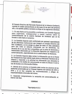  ??  ?? En un comunicado emitido casi en la medianoche del lunes anterior, el Codipani nombró una comisión para autoinvest­igarse.