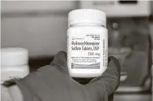  ?? Bloomberg file photo ?? In early April, dozens of Texas hospitals requested 467 bottles of hydroxychl­oroquine but none in the last two weeks.