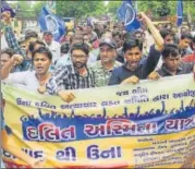  ?? HT FILE/SIDDHARAJ SOLANKI ?? In Una last year, four Dalit men were beaten up by alleged cow vigilantes for skinning a dead cow, exposing the ‘underbelly’ of the ‘developed Gujarat model’.