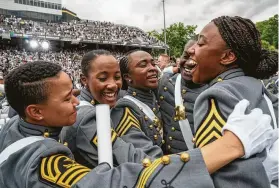  ?? David Dee Delgado / Getty Images ?? West Point graduated its most diverse class Saturday at Michie Stadium. Vice President Mike Pence called them the strength of peace during his speech.