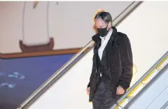  ?? AFP ?? US Secretary of State Antony Blinken arrives at Paris’ Le Bourget airport.