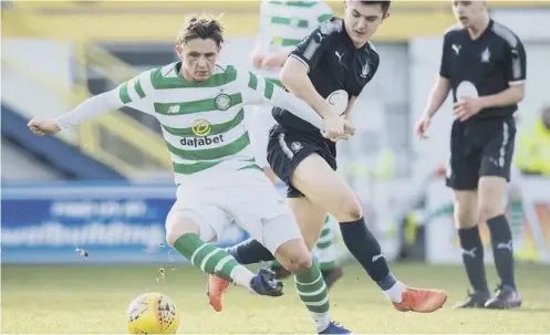  ??  ?? Scott Allan has played no competitiv­e football for Celtic this season but turned out for the reserves against Falkirk this week.