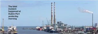  ??  ?? The fatal incident happened at Dublin Port yesterday morning