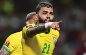  ?? AFP ?? Gabriel Barbosa encaminó el resultado ante Venezuela.