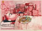  ??  ?? Philip Guston (1913-1980), Painting, Smoking, Eating, 1973. Oil on canvas, 77½ x 103½ in. Stedelijk Museum, Amsterdam. © The Estate of Philip Guston.