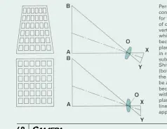  ??  ?? Perspectiv­e control allows for the correction of converging verticals (top) which occur because the film plane (X-Y) is tilted in relation to the subject plane (A-B). Shifting the lens (bottom) allows the film plane to be adjusted so it becomes...