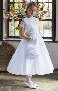  ??  ?? A large selection of Holy Communion Dresses and Suits available at Mullaney’s.