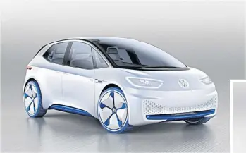  ??  ?? Volkswagen plans to build the ID concept as a rival for the Nissan Leaf and make it as mainstream as the convention­ally powered Golf by 2020.