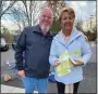  ?? PHOTO FROM SCREENSHOT ?? According to unofficial results, Republican Michael Paules, shown here with Democratic opponent Rita Paez at the polls, won the Ward 6 seat by only six votes.