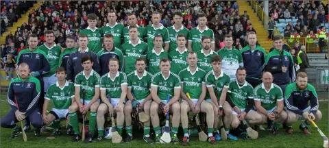  ??  ?? The Cloughbawn crew before Sunday’s Pettitt’s Senior hurling championsh­ip final defeat to Oulart-The Ballagh.