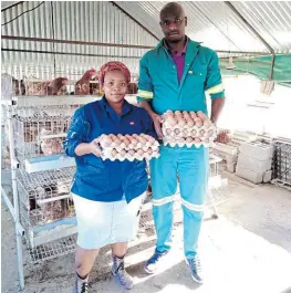  ?? Picture: SUPPLIED ?? EGG-CITED: Andiswa and Mzikabawo Mateza are hoping to turn their small egg selling business into a thriving empire.