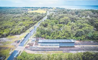  ??  ?? The strip where the tourist train will run in Byron Bay and (top right) the 1949 diesel engine that is being converted to solar power.