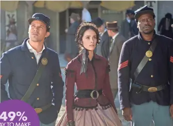  ?? MATT LANTER, ABIGAIL SPENCER AND MALCOLM BARRETT OF TIMELESS BY SERGEI BACHLAKOV, NBC ?? 49% SAY TO MAKE TIME FOR ‘TIMELESS’