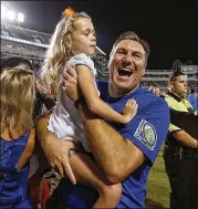  ?? GETTY IMAGES ?? Florida coach Dan Mullen celebrates a win over Mississipp­i State in September. He’s aiming for a repeat today in the Peach Bowl against Michigan.