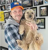  ?? SUBMITTED PHOTO ?? YouTube hopeful Greg Bond with his dog Tucker. In March, they’re setting out on a U.S. tour seeking fame and social media fortune by interviewi­ng those who’ve already achieved it.