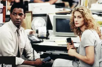  ??  ?? Denzel Washington et Julia Roberts dans L’Affaire Pélican.