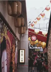  ??  ?? Asian-streetfood hub Spice Alley (right) and Gin Lane (below) in Chippendal­e