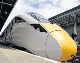 ??  ?? &gt; The new Hitachi bi-mode train was in south Wales last week