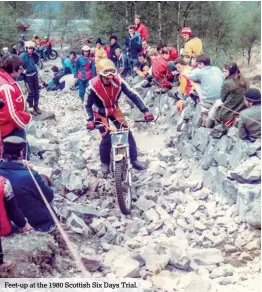  ??  ?? Feet-up at the 1980 Scottish Six Days Trial.