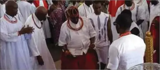  ??  ?? Oba Ewuare II (3rd left) at the Holy Aruosa for Thanksgivi­ng Service