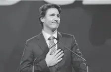  ?? JOHN KENNEY/ THE GAZETTE ?? Liberal Leader Justin Trudeau says he is “pleased to have this opportunit­y to tell my life’s story, particular­ly as a teacher, MP, and father.”