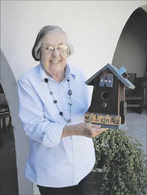  ?? PHOTOS BY KAREN BOWEN ?? SHARON JESSUP SPENT THIS PAST SUMMER CUTTING and assembling 190 birdhouses for Pecan Grove Garden Club to paint and decorate. Sale of the birdhouses funds the club’s many landscape projects throughout Yuma’s city parks and schools. They will sell at the Holiday Bazaar on Dec. 5, 581 7th Ave., 10-3 p.m.