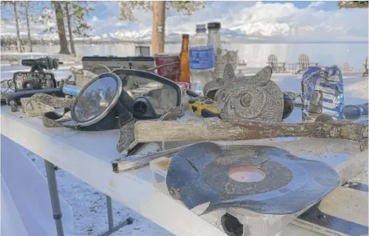  ?? HAVEN DALEY/AP ?? Debris and garbage collected during the yearlong Lake Tahoe cleanup is displayed in Stateline, Nev., last week.