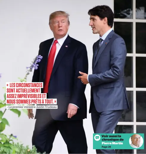  ?? PHOTO AFP ?? Le président Donald Trump et le premier ministre Justin Trudeau ont eu des discussion­s corsées hier à la Maison-blanche.