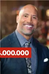  ?? FOTO PHOTO NEWS ?? Dwayne ‘The Rock’ Johnson, de best verdienend­e acteur, had dit jaar een loonbrief van 74 miljoen euro.