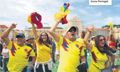  ??  ?? A festa foi dos colombiano­s, que derrotaram os senegalese­s não só no campo como no número de adeptos na Arena Portugal