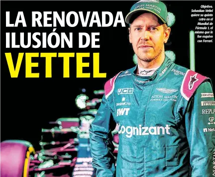  ??  ?? Objetivo. Sebastian Vettel quiere su quinto cetro en el Mundial de Fórmula 1, el mismo que le fue esquivo con Ferrari.